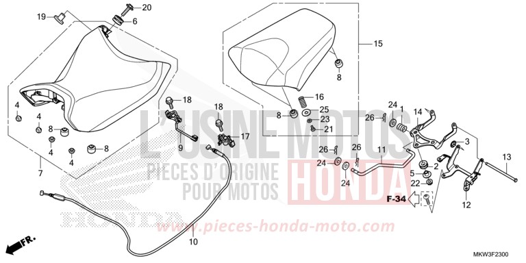 SEAT for NC750XD MAT BALLISTIC BLACK METALLIC (NHA86) from 2021