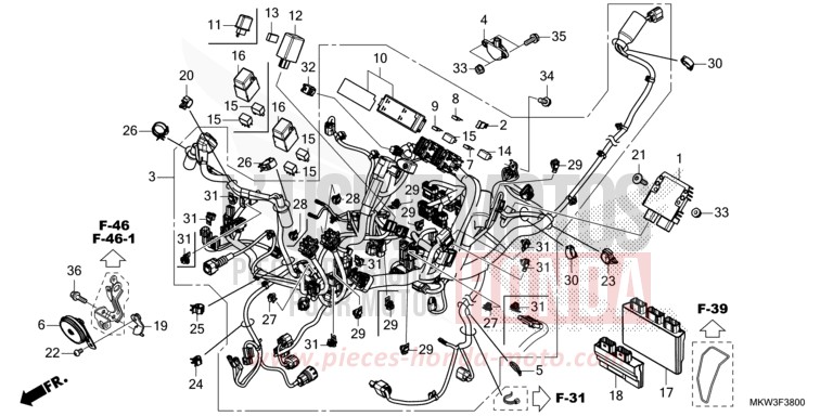 WIRE HARNESS for NC750XD MAT BALLISTIC BLACK METALLIC (NHA86) from 2021