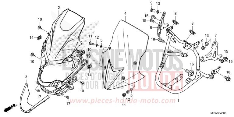 FRONT COWL for NC750XD MAT BALLISTIC BLACK METALLIC (NHA86) from 2021