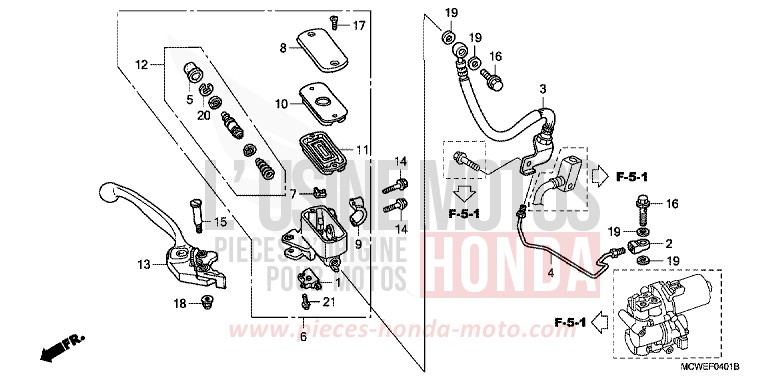 MAITRE-CYLINDRE FREIN AV. (VFR800A) for   from 