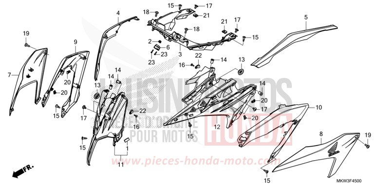 MIDDLE COWL for NC750XD MAT BALLISTIC BLACK METALLIC (NHA86) from 2021