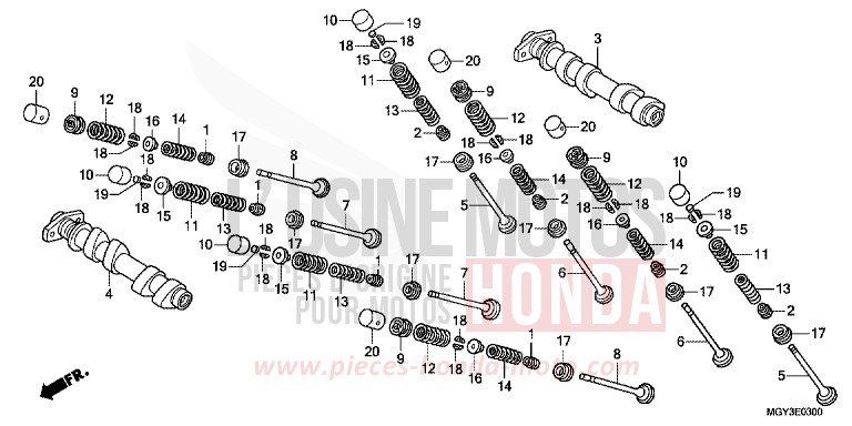 ARBRE A CAMES/SOUPAPE (AVANT) for Crossrunner GRAPHITE BLACK (NHB01) from 2011