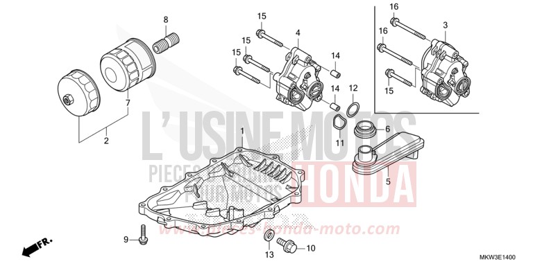 OIL PAN/OIL PUMP for NC750XD PEARL GLARE WHITE (NHB53) from 2021