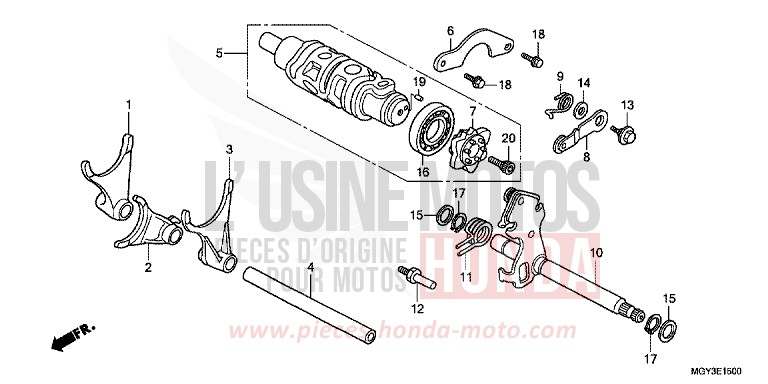 BARILLET DE SELECTION for Crossrunner GRAPHITE BLACK (NHB01) from 2011