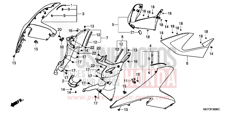 CARENAGE LATERAL for Crossrunner GRAPHITE BLACK (NHB01) from 2011