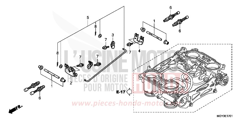CORPO FARFALLATO (COMPONENTI) per Crossrunner PEARL FADELESS WHITE (NH341) del 2011