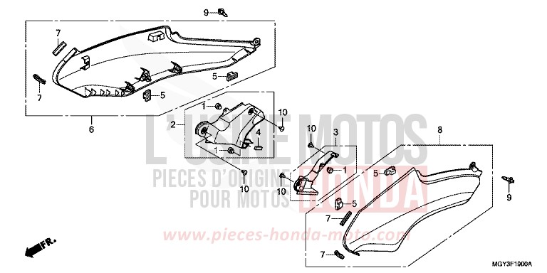 COPERCHIO LATERALE per Crossrunner PEARL FADELESS WHITE (NH341) del 2011