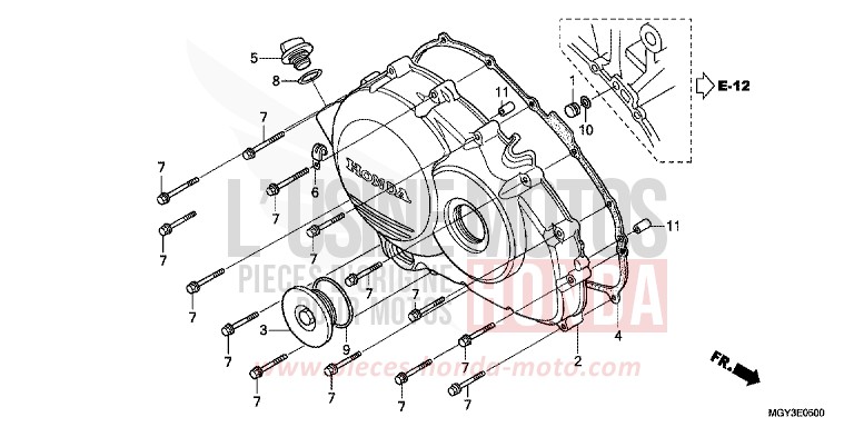 PANNEAU CARTER-MOTEUR D. for Crossrunner MAT BULLET SILVER (NH389) from 2012