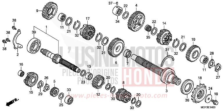 BOITE DE VITESSES for Crossrunner MAT BULLET SILVER (NH389) from 2012