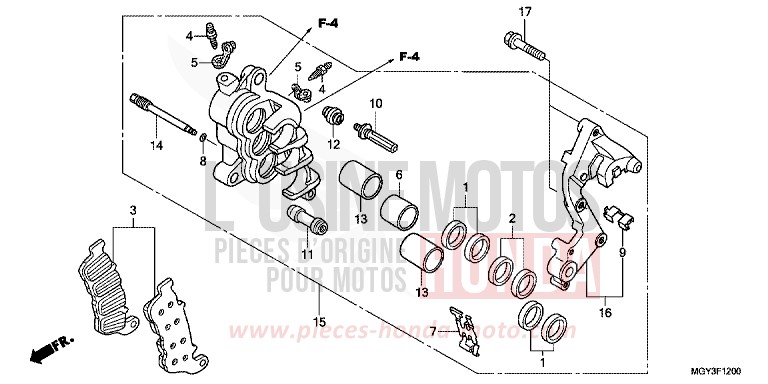 MACHOIRE DE FREIN AVANT D. for Crossrunner MAT BULLET SILVER (NH389) from 2012