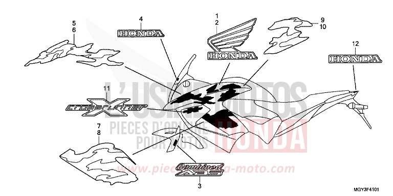 MARQUE (2) for Crossrunner MAT BULLET SILVER (NH389) from 2012