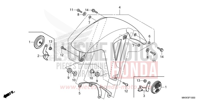 FRONT FENDER for NC750XD PEARL GLARE WHITE (NHB53) from 2021