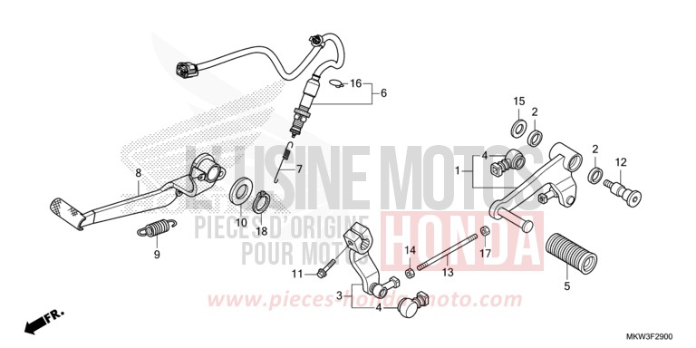 PEDAL for NC750XD PEARL GLARE WHITE (NHB53) from 2021