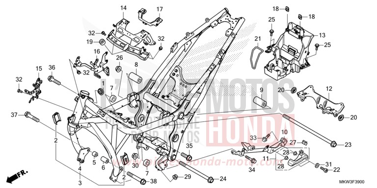FRAME BODY for NC750XD PEARL GLARE WHITE (NHB53) from 2021