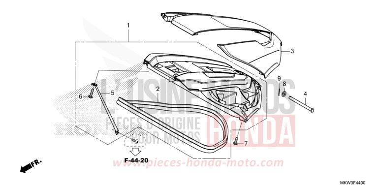 LUGGAGE LID for NC750XD PEARL GLARE WHITE (NHB53) from 2021