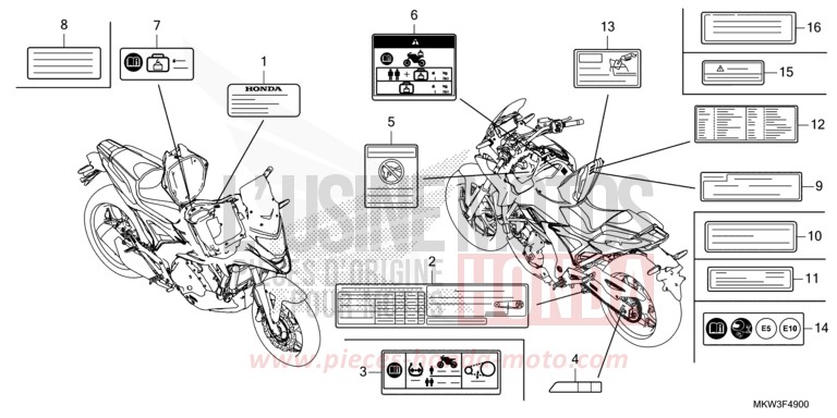 CAUTION LABEL for NC750XD PEARL GLARE WHITE (NHB53) from 2021