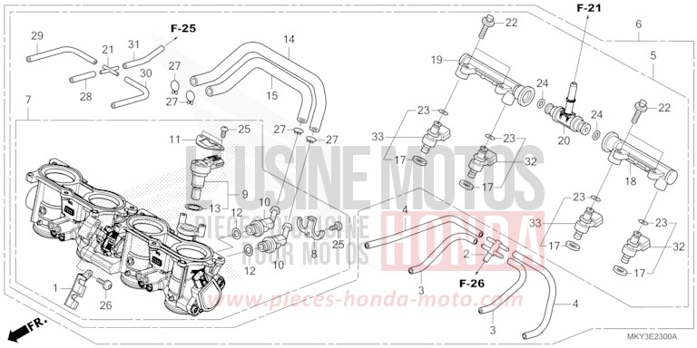 THROTTLE BODY for CB650R MAT GUNPOWDER BLACK METALLIC (NH436) from 2023