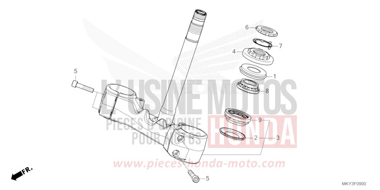 STEERING STEM (CB650RA) for CB650R MAT GUNPOWDER BLACK METALLIC (NH436) from 2023