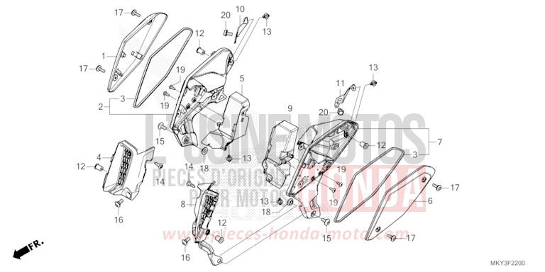 SHROUD for CB650R MAT GUNPOWDER BLACK METALLIC (NH436) from 2023