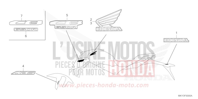 MARK (CB650RA) for CB650R MAT JEANS BLUE MATALLIC (PB417) from 2023