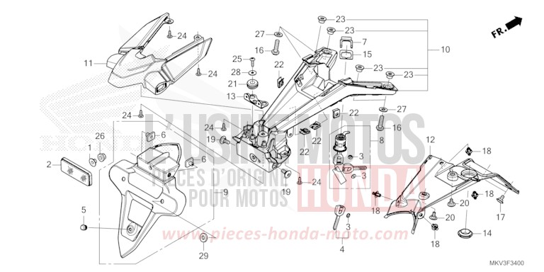 REAR FENDER for NSS750 MAT JEANS BLUE MATALLIC (PB417) from 2023
