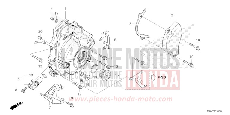 A.C. GENERATOR COVER for NSS750 PEARL GLARE WHITE (NHB53) from 2023