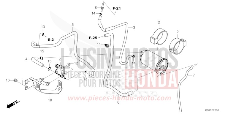 CANISTER for CB125R MAT GUNPOWDER BLACK METALLIC (NH436) from 2023
