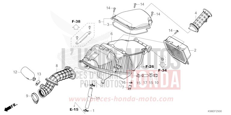 AIR CLEANER for CBF125N CANDY CHROMOSPHERE RED (R381) from 2023