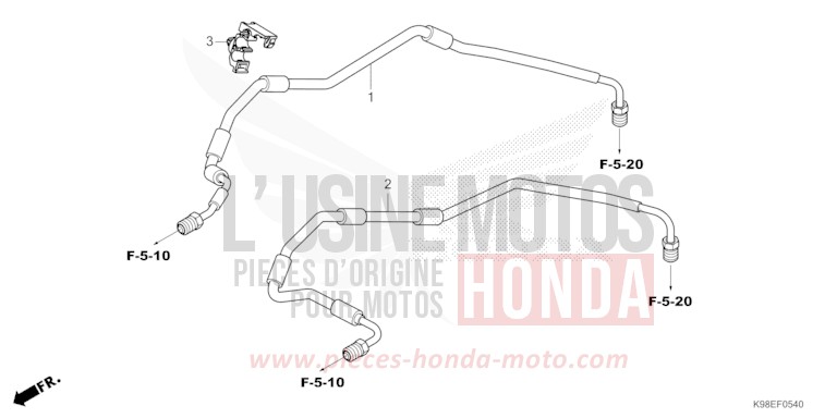 FRONT BRAKE PIPE for CB125R MAT CRYPTON SILVER MATALLIC (NHA40) from 2023