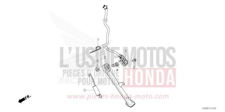 SIDE STAND for CB125R MAT CRYPTON SILVER MATALLIC (NHA40) from 2023