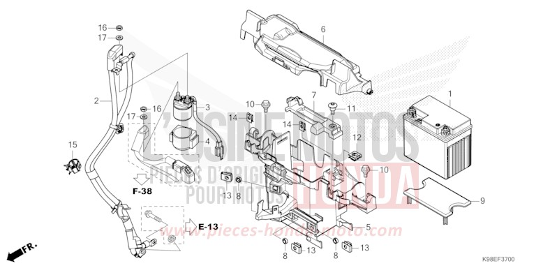 BATTERY for CB125R MAT CRYPTON SILVER MATALLIC (NHA40) from 2023