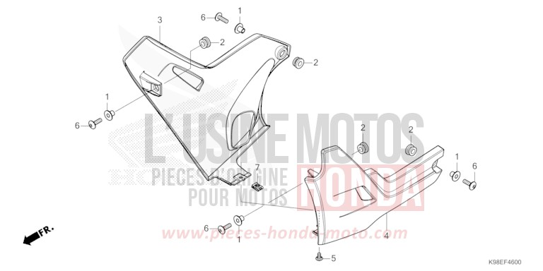 UNDER COWL for CBF125N MAT CRYPTON SILVER MATALLIC (NHA40) from 2023