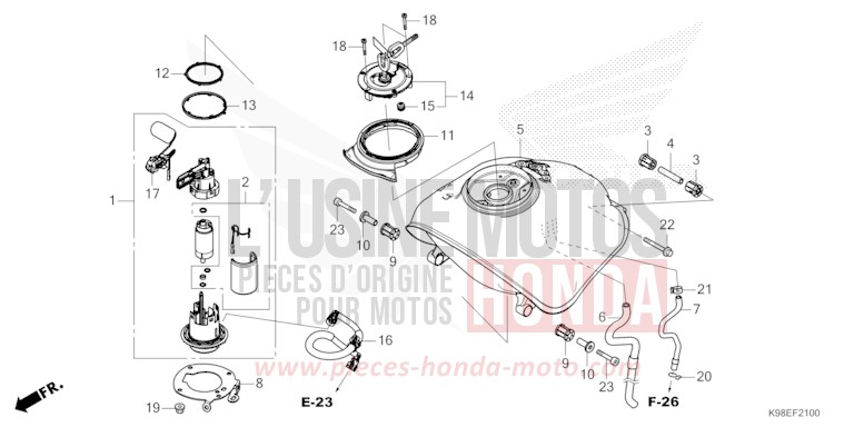 FUEL TANK for CBF125N MAT JEANS BLUE MATALLIC (PB417) from 2023
