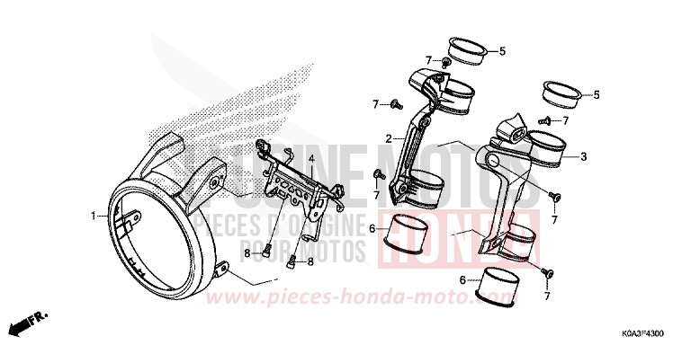 FRONT COWL for CBF300NA NOIR (NH1) from 2019