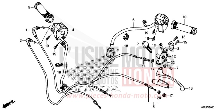 HANDLE LEVER/SWITCH/CABLE for CBF300NA CANDY CHROMOSPHERE RED (R381) from 2019
