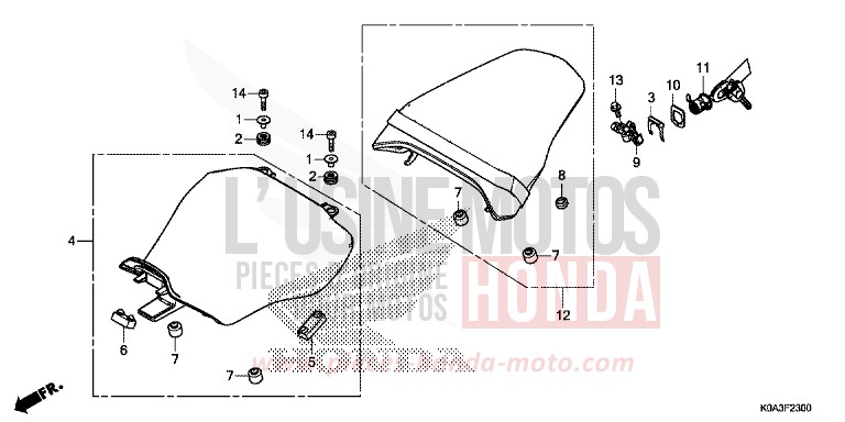 SEAT for CBF300NA CANDY CHROMOSPHERE RED (R381) from 2019