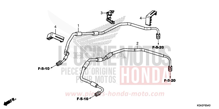 FRONT BRAKE PIPE for CBF300NA MAT CRYPTON SILVER MATALLIC (NHA40) from 2019