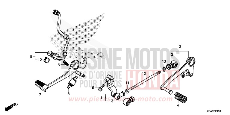 PEDAL for CBF300NA MAT CRYPTON SILVER MATALLIC (NHA40) from 2019