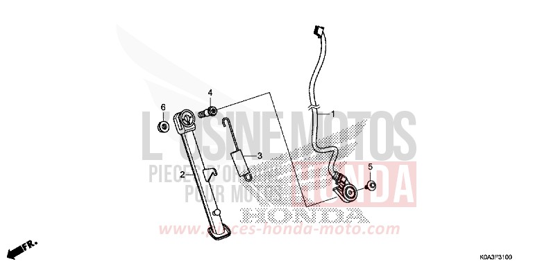 SIDE STAND for CBF300NA MAT CRYPTON SILVER MATALLIC (NHA40) from 2019