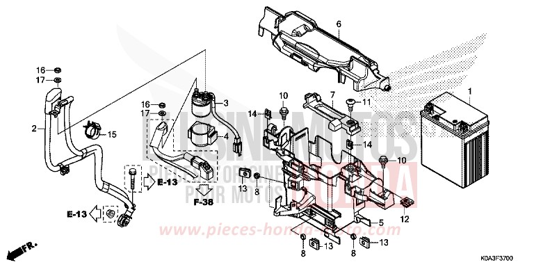 BATTERY for CBF300NA MAT CRYPTON SILVER MATALLIC (NHA40) from 2019