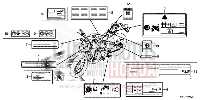 CAUTION LABEL for CBF300NA MAT CRYPTON SILVER MATALLIC (NHA40) from 2019