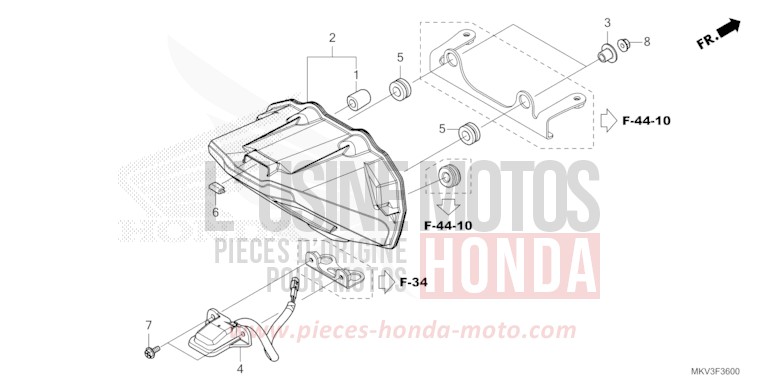 TAILLIGHT/LICENSE LIGHT for NSS750 GRAPHITE BLACK (NHB01) from 2022