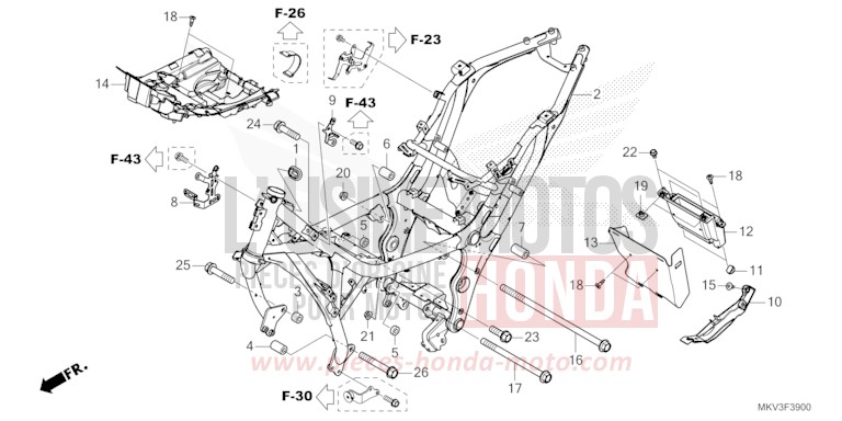 FRAME BODY for NSS750 GRAPHITE BLACK (NHB01) from 2022