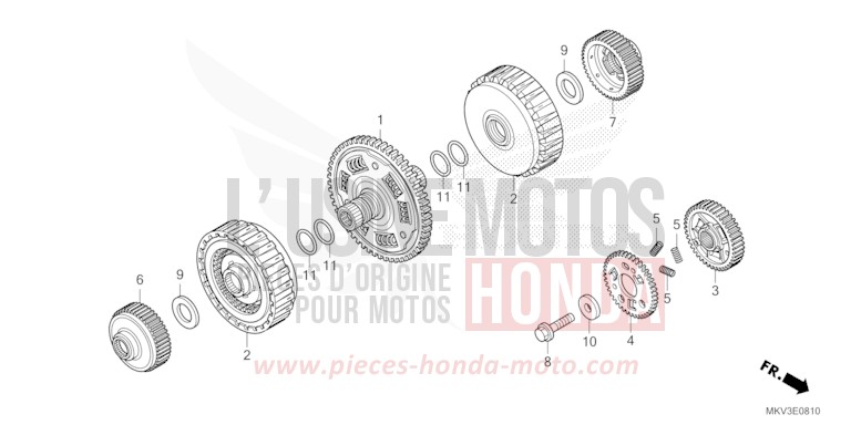 CLUTCH for NSS750 MAT BETA SILVER METALLIC (NHC08) from 2022