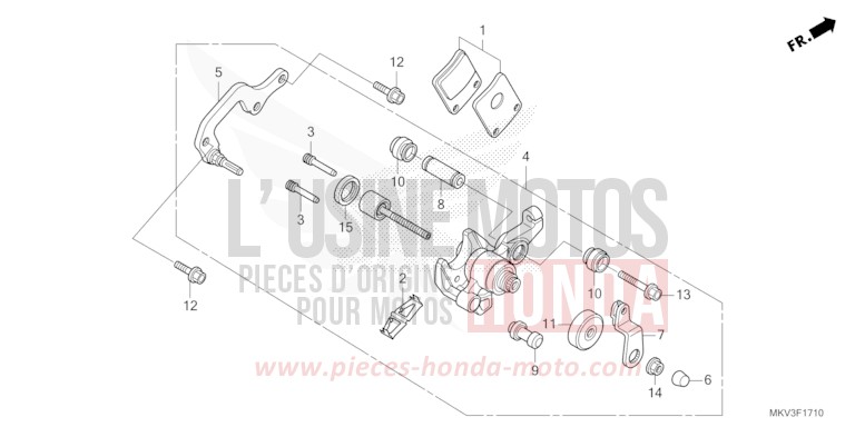 PARKING BRAKE CALIPER for NSS750 MAT BETA SILVER METALLIC (NHC08) from 2022