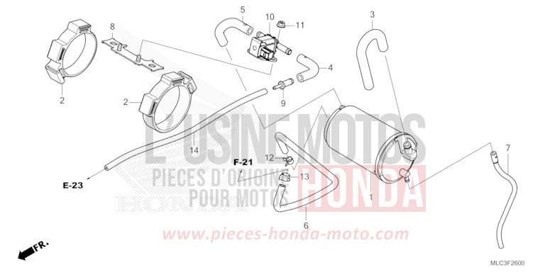 CUVETTE for XL750 MAT BALLISTIC BLACK METALLIC (NHA86) from 2023