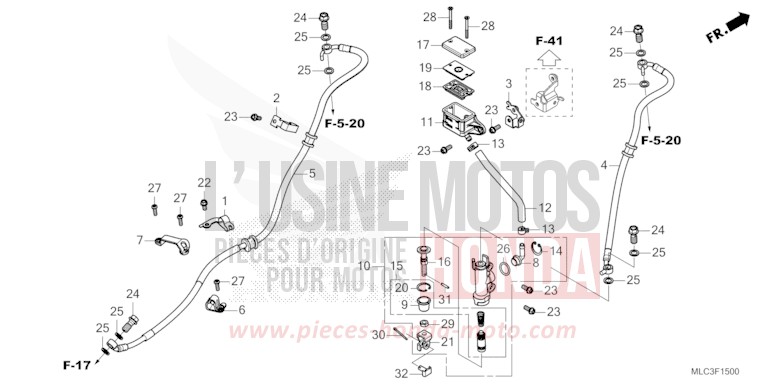MAÎTRE-CYLINDRE DE FREIN ARRIÈRE for XL750 MAT IRIDIUM GRAY METALLIC (NHC64) from 2023