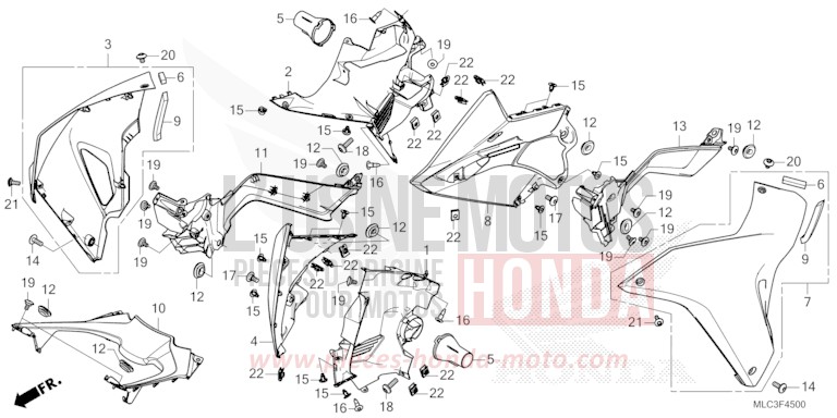 MIDDLE COWL for XL750 ROSS WHITE (NH196) from 2023