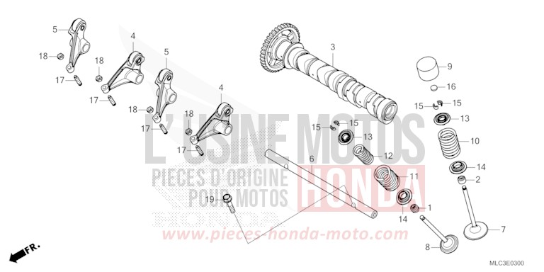 ARBRE A CAMES/SOUPAPE for XL750 ROSS WHITE (NH196) from 2023
