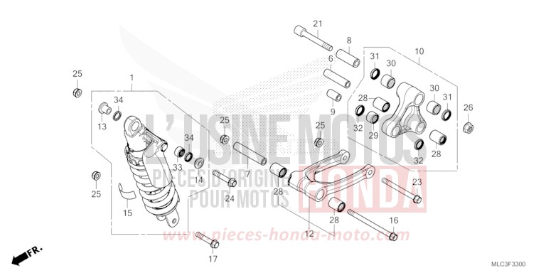 COUSSIN ARRIERE for XL750 ROSS WHITE (NH196) from 2023
